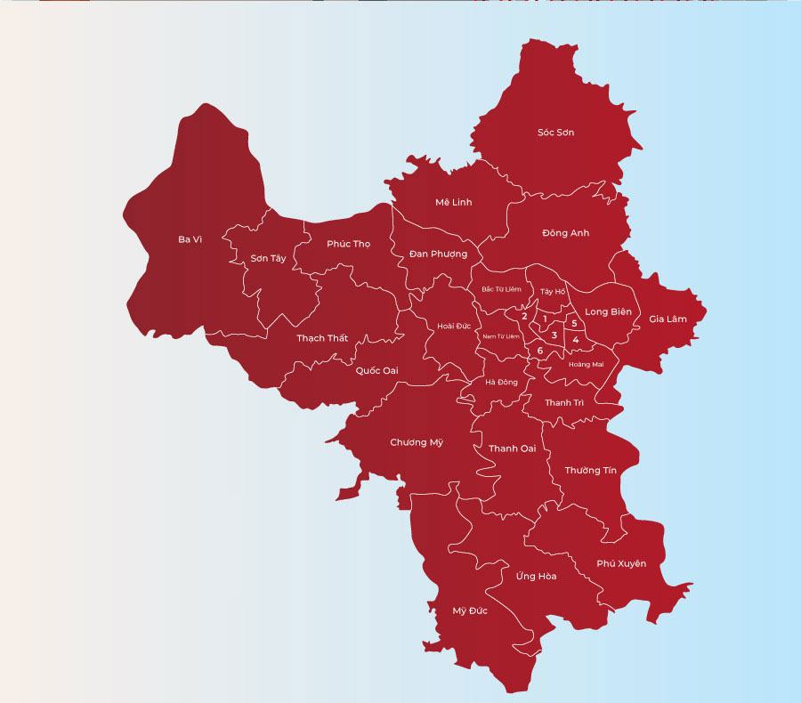 Bản đồ thành phố Hà Nội sau sáp nhập 